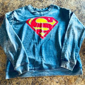 Superman Crewneck Blue Sweater, Size L